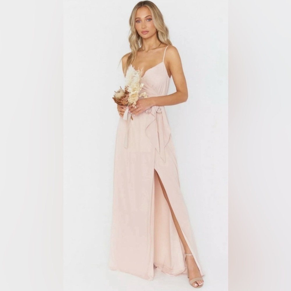 Show Me Your Mumu Wedding Blush Pink Maxi WrapDress NWT Medium Bridesmaid Formal